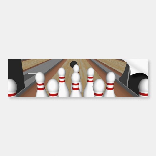 3D-model: Bowling Pins op Lane: Bumpersticker (Voorkant)