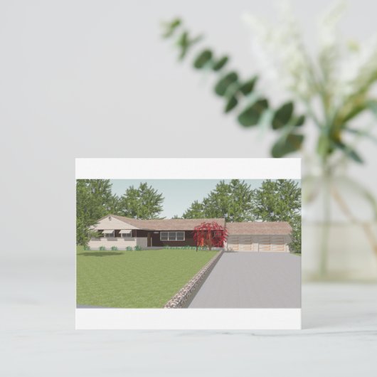 3D-model: Ranch Style House: Briefkaart (Staand voorkant)