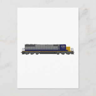 3D-model: Treinmotor: Spoorweg: Briefkaart