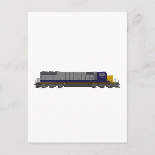 3D-model: Treinmotor: Spoorweg: Briefkaart (Voorkant)