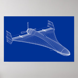 3D-model van militaire drone Poster