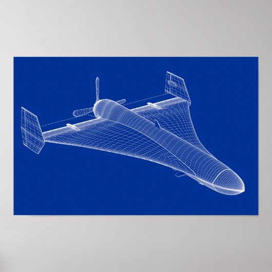3D-model van militaire drone Poster (Voorkant)