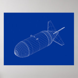 3D-model van nucleaire gravitybom Poster