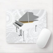 3D-model: White Grand Piano: Mousepad Muismat (Met muis)
