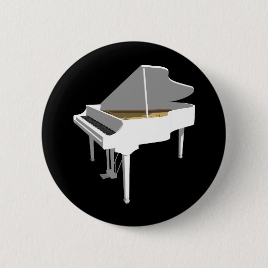 3D-model: White Grand Piano: Ronde Button 5,7 Cm (Voorkant)