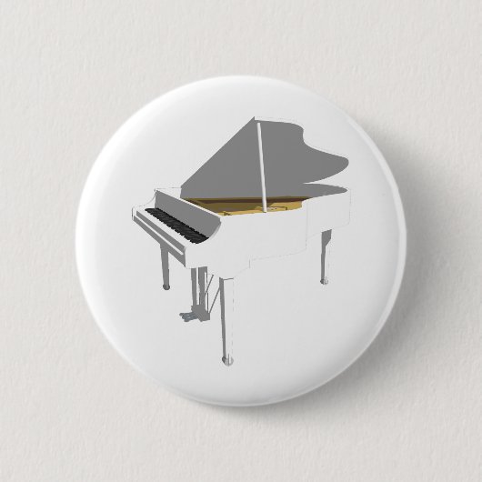 3D-model: White Grand Piano: Ronde Button 5,7 Cm (Voorkant)