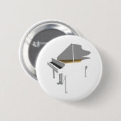 3D-model: White Grand Piano: Ronde Button 5,7 Cm (Voorkant /achterkant)