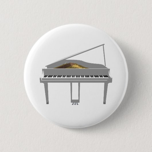 3D-model: White Grand Piano: Ronde Button 5,7 Cm (Voorkant)