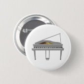 3D-model: White Grand Piano: Ronde Button 5,7 Cm (Voorkant /achterkant)