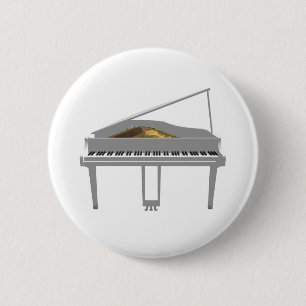3D-model: White Grand Piano: Ronde Button 5,7 Cm