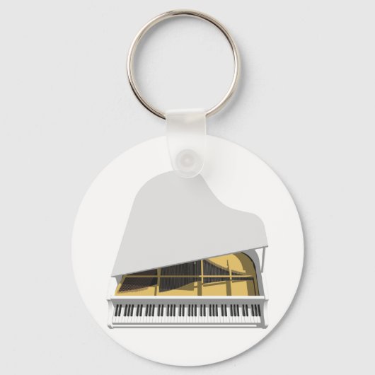 3D-model: White Grand Piano: Sleutelhanger (Voorkant)
