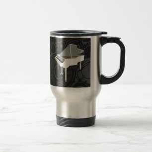 3D-model: White Grand Piano: Travel Mug Reisbeker