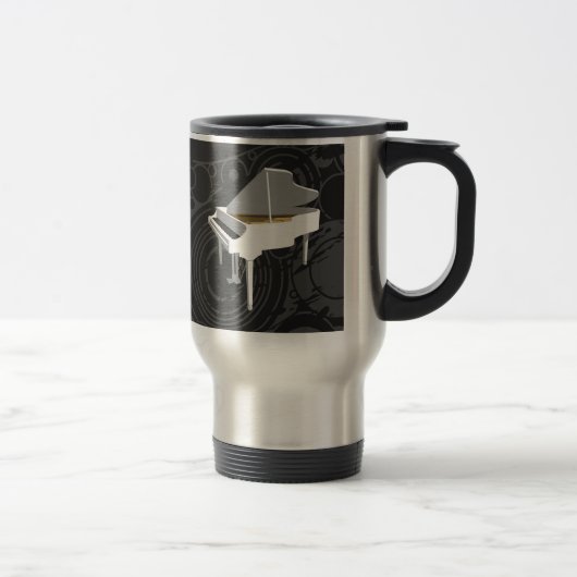 3D-model: White Grand Piano: Travel Mug Reisbeker (Rechts)