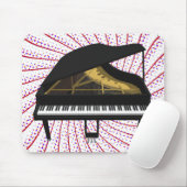 3D-model: zwarte Grand Piano: Muismat (Met muis)