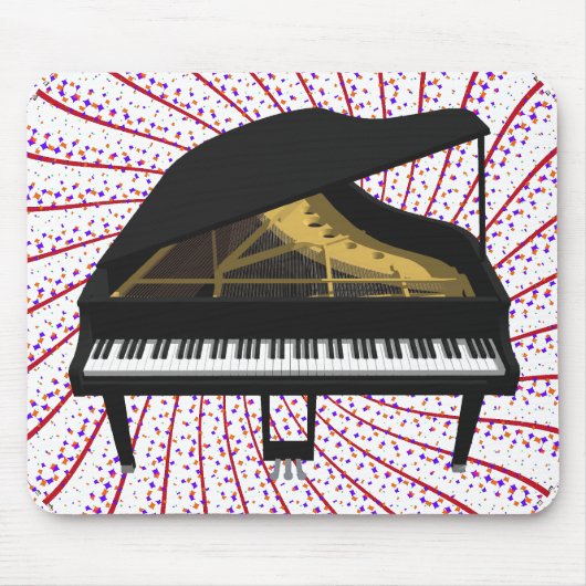 3D-model: zwarte Grand Piano: Muismat (Voorkant)
