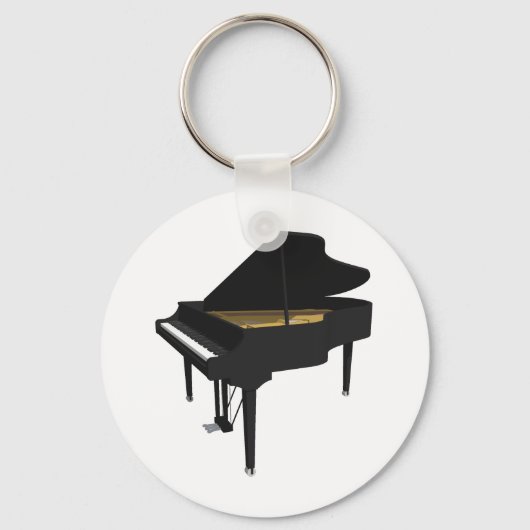 3D-model: zwarte Grand Piano: Sleutelhanger (Voorkant)