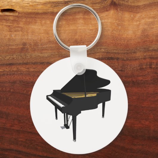 3D-model: zwarte Grand Piano: Sleutelhanger (Voorkant)