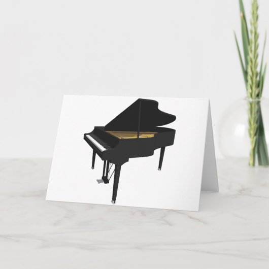 3D Model: Zwarte Grote Piano: Kaart (Voorkant)