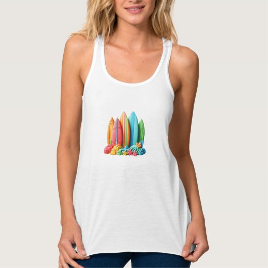 3d modeling clay kleurstof surfboard tanktop (Voorkant)