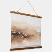 3D Moderne Abstracte Impasto Gouden Warme Bruine D Hangend Wandkleed (Gebogen)