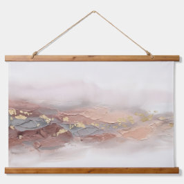 3D Moderne Abstracte Impasto Roze Gouden Blush Dec Hangend Wandkleed