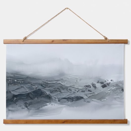 3D Moderne Abstracte Impasto Zwart Witte Decoratie Hangend Wandkleed (Voorkant)