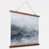 3D Moderne Abstracte Impasto Zwart Witte Decoratie Hangend Wandkleed (Gebogen)