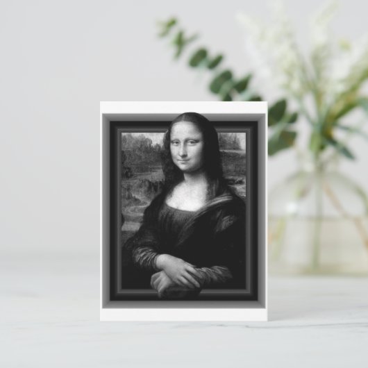3D MONA LISA BRIEFKAART (Staand voorkant)
