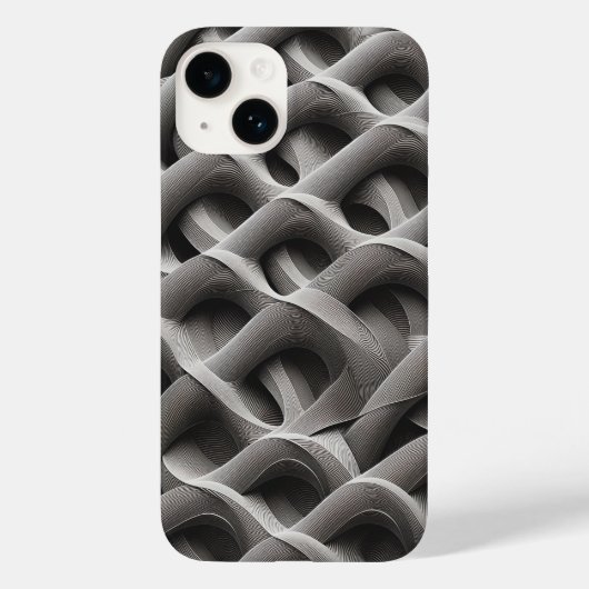 3D Monochrome Architectural Weave Phone Case  (Achterkant)