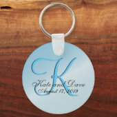 3d Monogram Aquamarine Sleutelhanger (Voorkant)