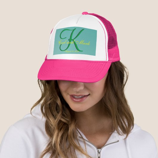 3d Monogram Blauwgroen Groen Trucker Pet (In situ)