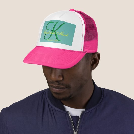 3d Monogram Blauwgroen Groen Trucker Pet (In situ)