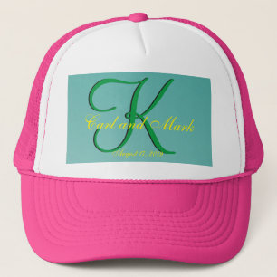 3d Monogram Blauwgroen Groen Trucker Pet
