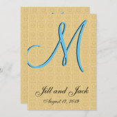 3d Monogram Ingegraveerd goud Kaart (Voorkant / Achterkant)