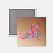 3D-monogram koper Magneet (Voorkant / Achterkant)