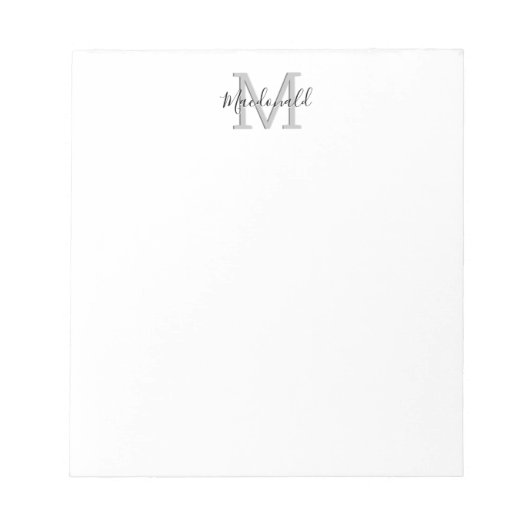 3D Monogram Name Notepad Notitieblok (Voorkant)