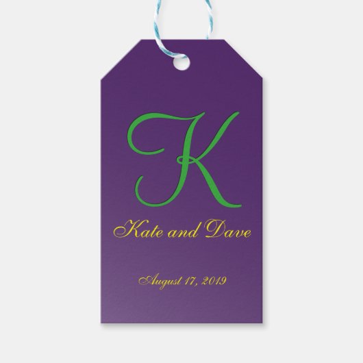 3d Monogram Paars Fab Fun Cadeaulabel (Voorkant)