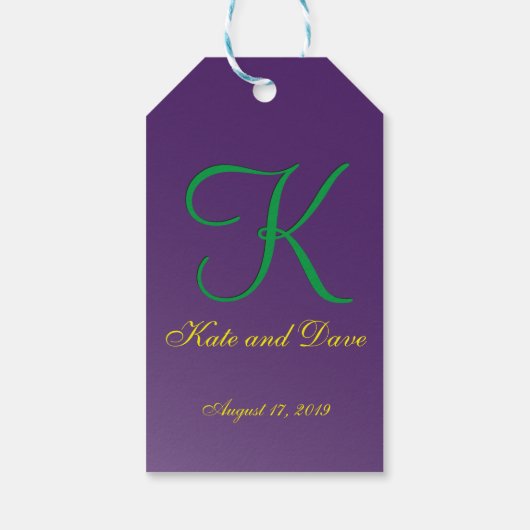 3d Monogram Paars Fab Fun Cadeaulabel (Achterkant)