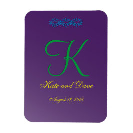 3d Monogram Paarse Mauve Calligrafie Magneet