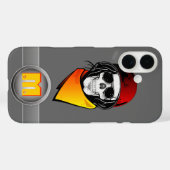 3D Monogram Rode Helm Rebel Skull Case-Mate iPhone Case (Achterkant (horizontaal))