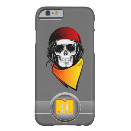 3D Monogram Rode Helm Rebel Skull iPhone 16 Hoesje