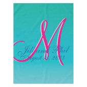 3d Monogram Turquoise Tafelkleed (Voorkant)
