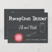 3d-monogramscript voor bijtende alkboard uitnodiging briefkaart (Voorkant / Achterkant)