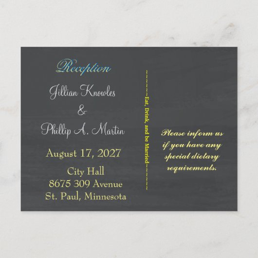 3d-monogramscript voor bijtende alkboard uitnodiging briefkaart (Achterkant)