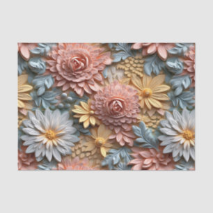3D Mooie Pastel Bloemen Decoupage Tissuepapier