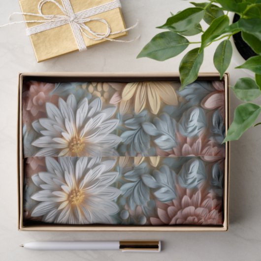 3D Mooie Pastel Bloemen Decoupage Tissuepapier (Geschenk)