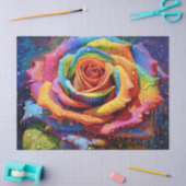 3D Mooie Regenboog Roos Decoupage Tissuepapier (Craft)