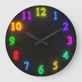 3D Multi-Color Neon Clock Grote Klok
