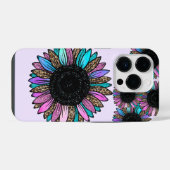 3D multi gekleurde zonnebloem iPhone Hoesje (Achterkant horizontaal)