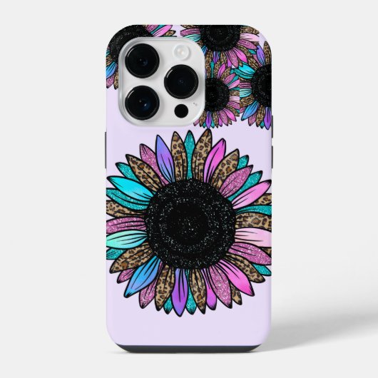 3D multi gekleurde zonnebloem iPhone Hoesje (Achterkant)